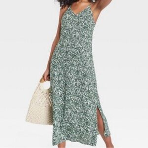 Green floral sundress